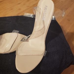 Clear heel strappy sandals size 7 brand new